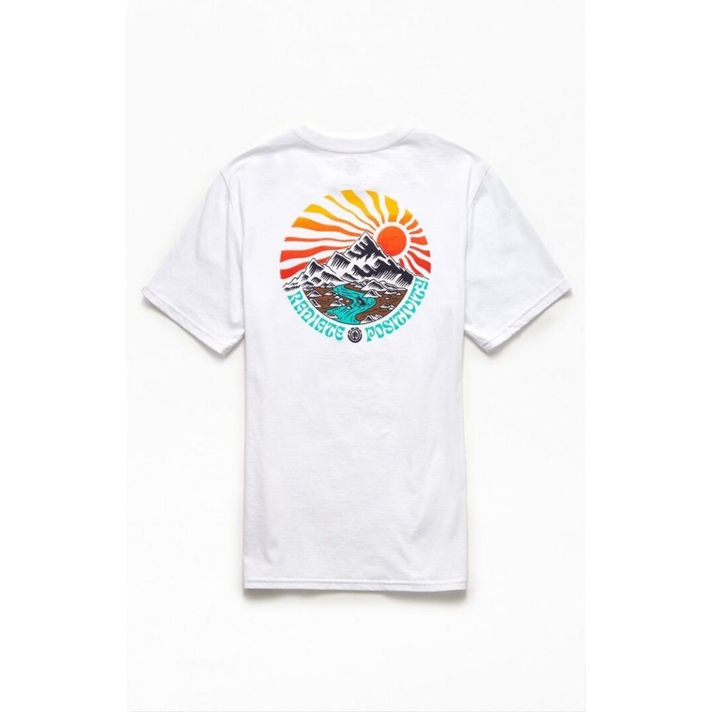 Element Mens Balmor T-Shirt, Radiate Positivity, White, Size XXL,‎ NWT